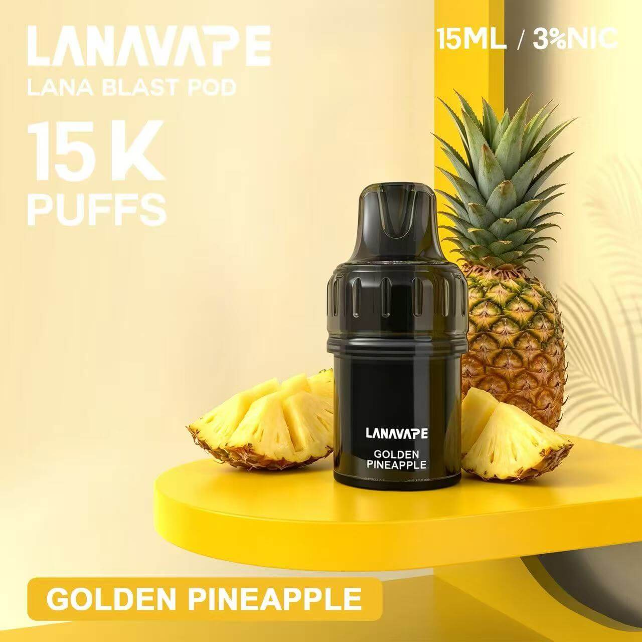 LANA BLAST 15K 金磚鳳梨：15ml酸甜爆汁！雙數顯實測
