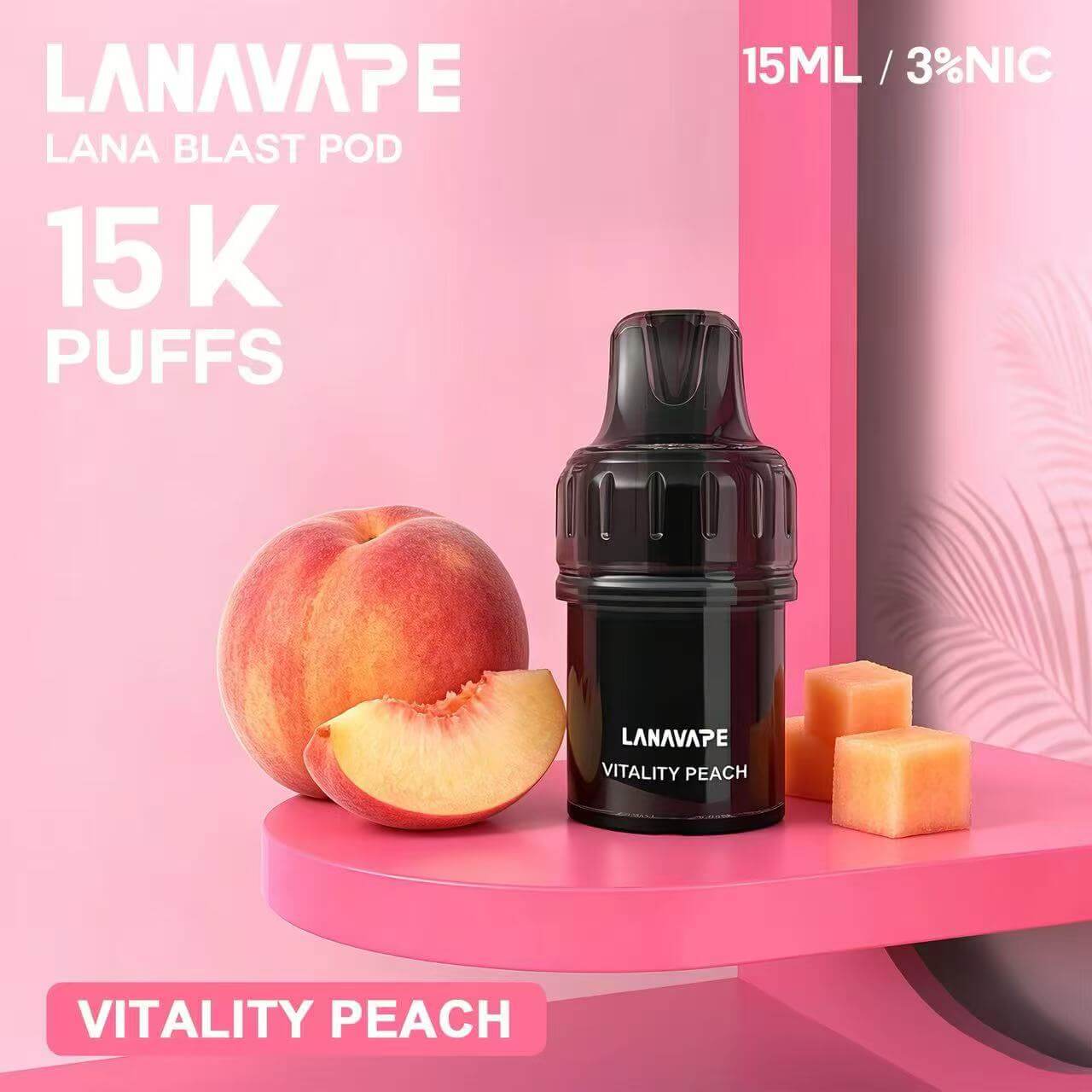 【超長續航評測】LANAVAPE LANA BLAST POD 15K 活力蜜桃：15ML 鮮榨水蜜桃多汁爆發！極限 15,000 口深度拆解